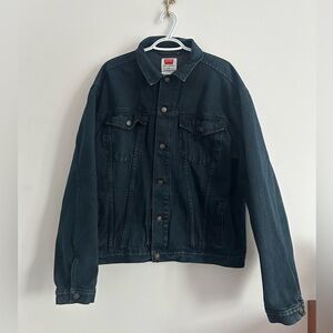 Vintage over sized black denim jacket
